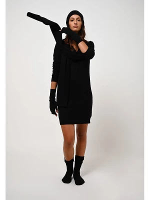 AUTHENTIC CASHMERE Kaszmirowa sukienka "Capelet" w kolorze czarnym rozmiar: M
