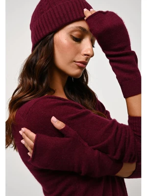 AUTHENTIC CASHMERE Kaszmirowe mitenki "Serre" w kolorze bordowym rozmiar: onesize
