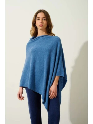 AUTHENTIC CASHMERE Kaszmirowe ponczo "Carra" w kolorze niebieskim rozmiar: XXL