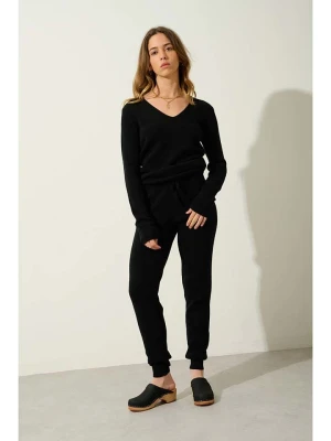 AUTHENTIC CASHMERE Kaszmirowe spodnie "Ferrand" w kolorze czarnym rozmiar: L