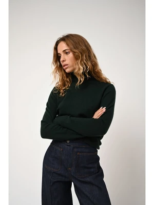 AUTHENTIC CASHMERE Kaszmirowy golf "Bise" w kolorze ciemnozielonym rozmiar: L