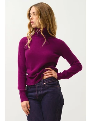 AUTHENTIC CASHMERE Kaszmirowy golf "Cassy" w kolorze fioletowym rozmiar: L