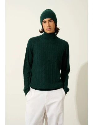 AUTHENTIC CASHMERE Kaszmirowy golf "Kona" w kolorze ciemnozielonym rozmiar: L