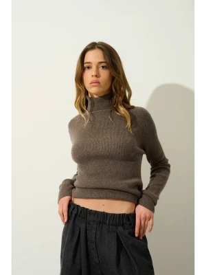 AUTHENTIC CASHMERE Kaszmirowy golf "Suzie" w kolorze szarobrązowym rozmiar: XL