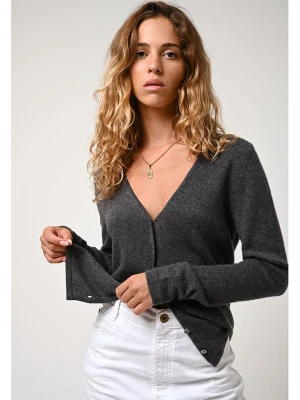 AUTHENTIC CASHMERE Kaszmirowy kardigan "Chalais" w kolorze antracytowym rozmiar: L