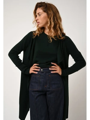 AUTHENTIC CASHMERE Kaszmirowy kardigan "Chésery" w kolorze ciemnozielonym rozmiar: L
