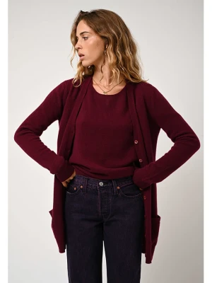 AUTHENTIC CASHMERE Kaszmirowy kardigan "Cimet" w kolorze bordowym rozmiar: L