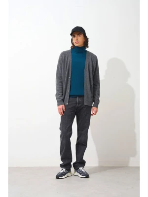 AUTHENTIC CASHMERE Kaszmirowy kardigan w kolorze antracytowym rozmiar: L