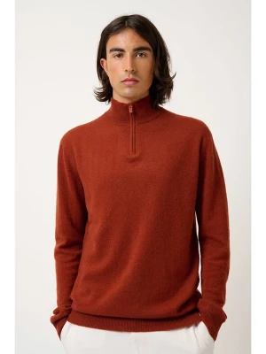 AUTHENTIC CASHMERE Kaszmirowy sweter "Ambin" w kolorze ceglanym rozmiar: L