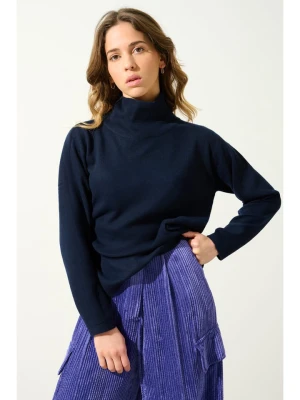 AUTHENTIC CASHMERE Kaszmirowy sweter "Cheviot" w kolorze granatowym rozmiar: L