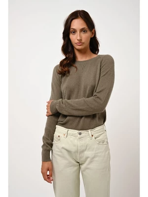AUTHENTIC CASHMERE Kaszmirowy sweter "Etret" w kolorze khaki rozmiar: L