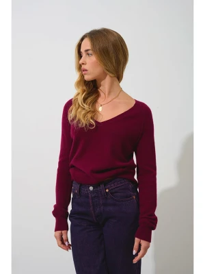 AUTHENTIC CASHMERE Kaszmirowy sweter "Giusalet" w kolorze bordowym rozmiar: L