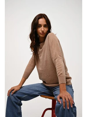 AUTHENTIC CASHMERE Kaszmirowy sweter "Goléon" w kolorze beżowym rozmiar: M