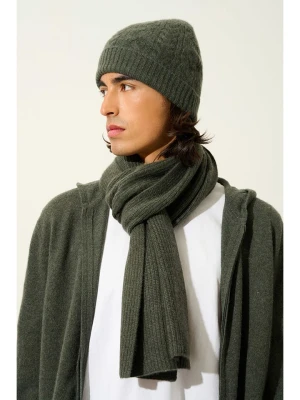 AUTHENTIC CASHMERE Kaszmirowy szal "Apolline" w kolorze khaki - 180 x 30 cm rozmiar: onesize