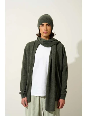 AUTHENTIC CASHMERE Kaszmirowy szal "Vaymont" w kolorze khaki - 200 x 30 cm rozmiar: onesize