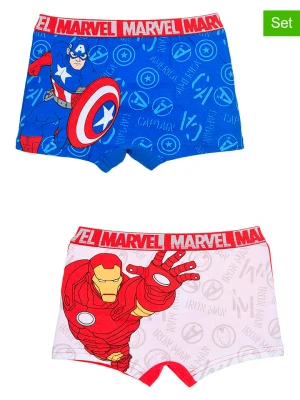 Avengers Bokserki (2 pary) "Avengers Classic" w kolorze niebiesko-czerwonym rozmiar: 104/110