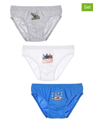 Avengers Slipki (3 pary) "Avengers" w kolorze szarym, białym i niebieskim rozmiar: 104/110