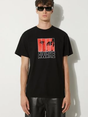 Awake NY t-shirt bawełniany Vegas T Shirt męski kolor czarny z nadrukiem SP24-TS006