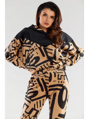 Awama Bluza w kolorze beżowo-czarnym rozmiar: L/XL