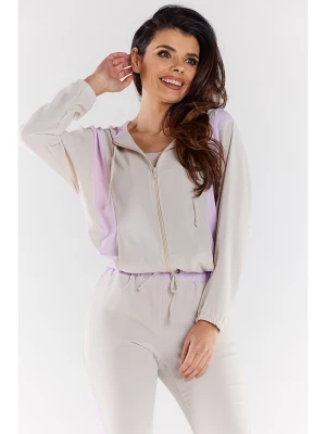 Awama Bluza w kolorze beżowo-fioletowym rozmiar: M