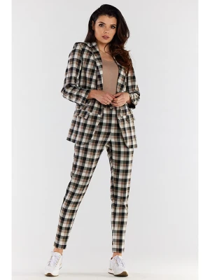 Awama Spodnie w kolorze beżowo-brązowym rozmiar: L