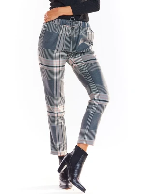 Awama Spodnie w kolorze beżowo-granatowym rozmiar: M