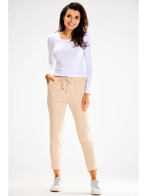 Awama Spodnie w kolorze beżowym rozmiar: L