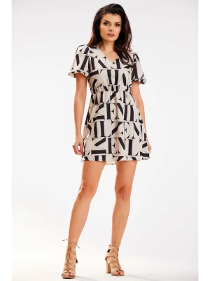 Awama Sukienka w kolorze beżowo-czarnym rozmiar: S