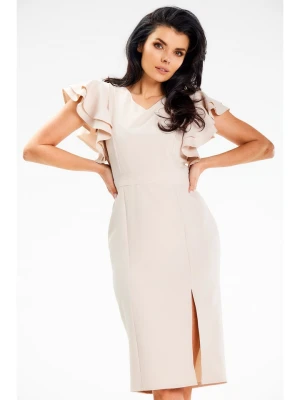 Awama Sukienka w kolorze beżowym rozmiar: L