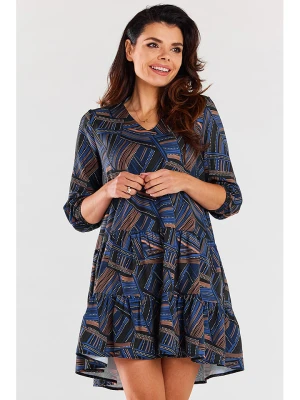 Awama Sukienka w kolorze granatowym ze wzorem rozmiar: L/XL