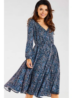 Awama Sukienka w kolorze granatowym ze wzorem rozmiar: XL