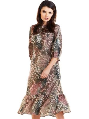 Awama Sukienka w kolorze jasnobrązowo-jasnoróżowym rozmiar: L