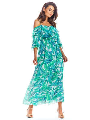 Awama Sukienka w kolorze turkusowym ze wzorem rozmiar: XL