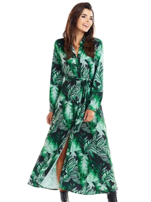 Awama Sukienka w kolorze zielonym ze wzorem rozmiar: M