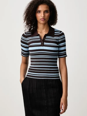 Axel Arigato Anja Ribbed polo swetrowe damskie z bawełną