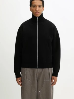 Axel Arigato kardigan z dodatkiem wełny Core zip-up męski kolor czarny A2143004