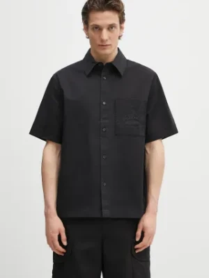 Axel Arigato koszula bawełniana Stitch Embroidered Shirt męska kolor czarny relaxed z kołnierzykiem klasycznym A3050001