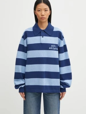 Axel Arigato sweter z dodatkiem wełny Frey Polo damski kolor niebieski A3315001