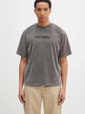 Axel Arigato t-shirt bawełniany Washed T-Shirt męski kolor szary z nadrukiem A3118004