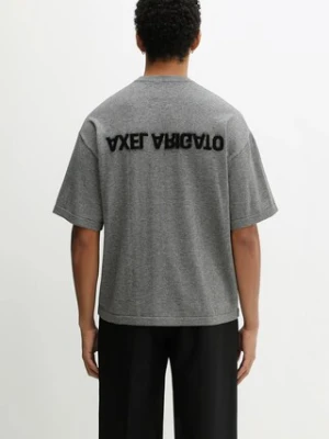 Axel Arigato t-shirt z dodatkiem wełny Distort męski kolor szary melanżowy A3427003