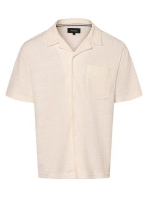 Aygill's Koszula męska - Chris Mężczyźni Modern Fit beżowy|biały wypukły wzór tkaniny,
