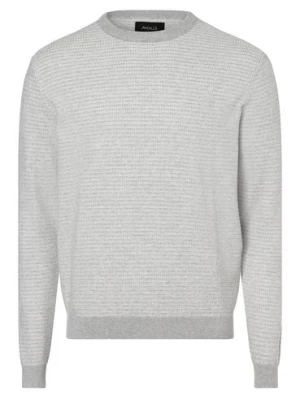 Aygill's Sweter męski Mężczyźni Bawełna szary|biały wypukły wzór tkaniny,