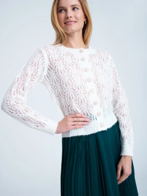Ażurowy kardigan w kolorze ecru Greenpoint