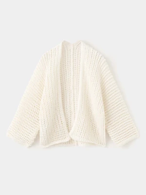 Ażurowy kardigan z lureksu kremowy / écru - Dzieci - lata - MANGO KIDS