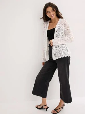 Ażurowy sweter bez zapięcia bonprix