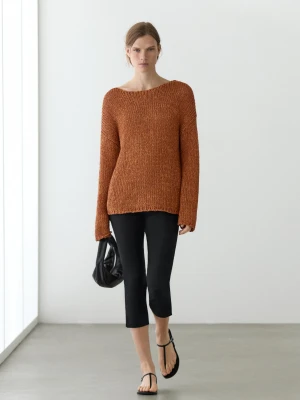 Ażurowy Sweter Z Dzianiny Bawełnianej - Spal. Pomar - - Massimo Dutti - Kobieta