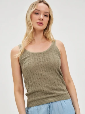 Ażurowy top oliwkowy Moodo