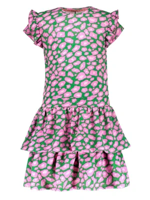 B.Nosy Sukienka "Delphi" w kolorze zielono-jasnoróżowym rozmiar: 134/140