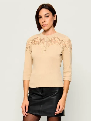 Ba&sh Bluzka Bess | Slim Fit beżowy