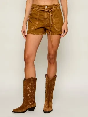 Ba&sh Jeansowe szorty + pasek CATIA | Regular Fit